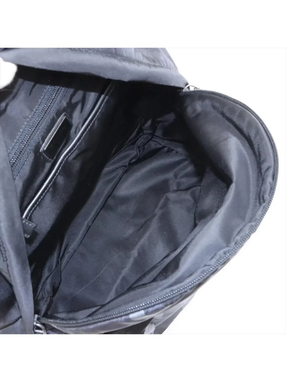 Prada Tessuto Nylon Camouflage Pattern Leather Backpack Black